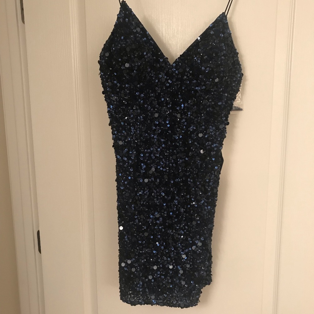 Gorgeous Navy blue glittery Adrianna Papell dress